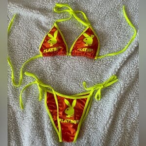Playboy Orange and Yellow Bikini Set